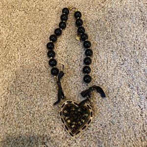 Black Lace Heart necklace